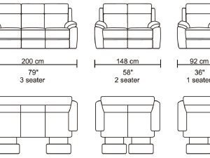 HR046 Husky Leo Reclining Sofa Set front dimentions