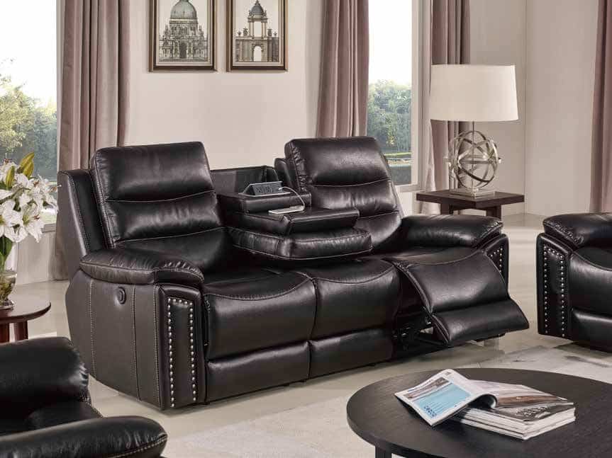 Jetson Recliner Sofa with drop down and USB console Blue Cool Gel memory foam seating HR050-2