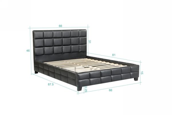 Amelia Queen Bed - 8002 -Husky-Furniture- Single - Double -Queen- King-Black