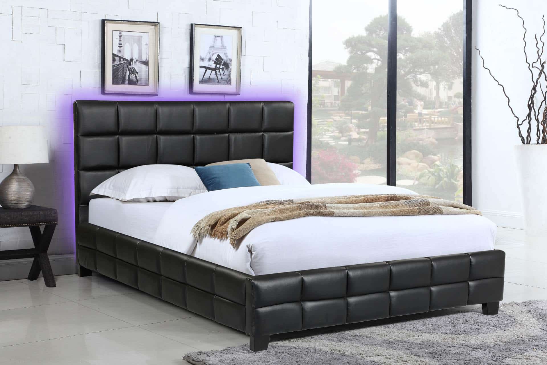 Amelia Queen, Double Bed - 8002 -Husky-Furniture- Single - Double -Queen- King-Black-2