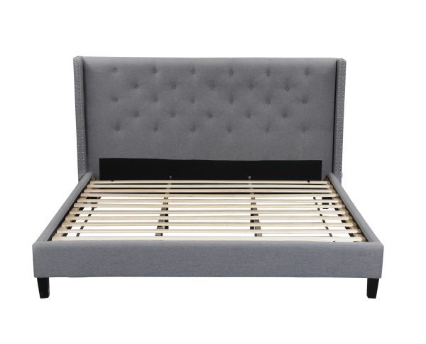 King Megan Bed- 007-Husky-Furniture- Queen and King- Grey