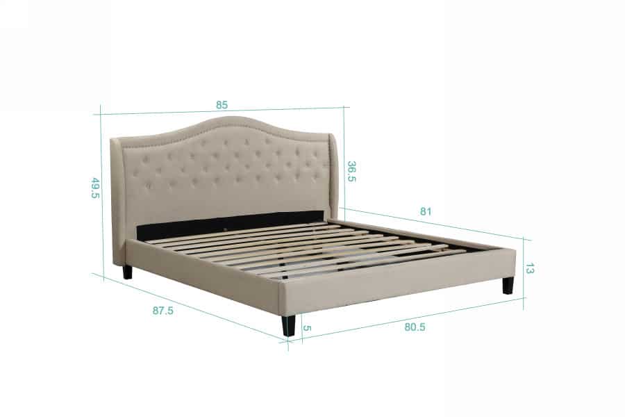 King Twilight Bed - 013-Husky-Furniture- Queen and King- Beige