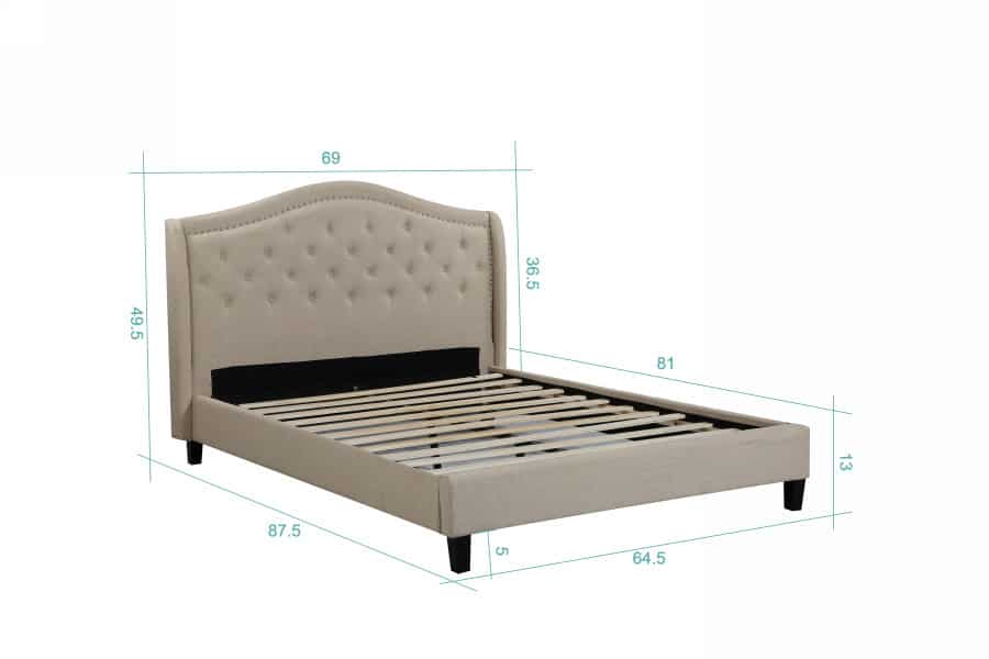 Queen Twilight Bed- 013-Husky-Furniture- Queen and King- Beige