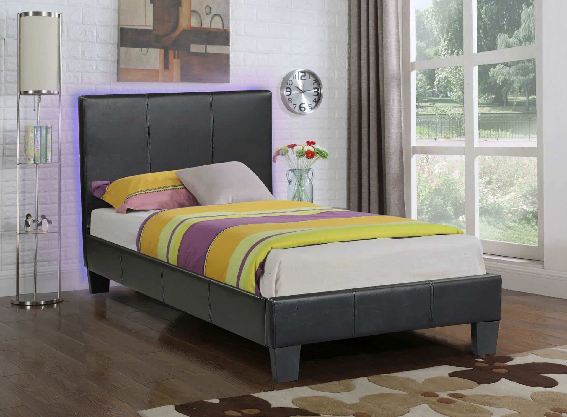 Value Bed 8079-Husky-Furniture- single,twin Double,full- Black-2