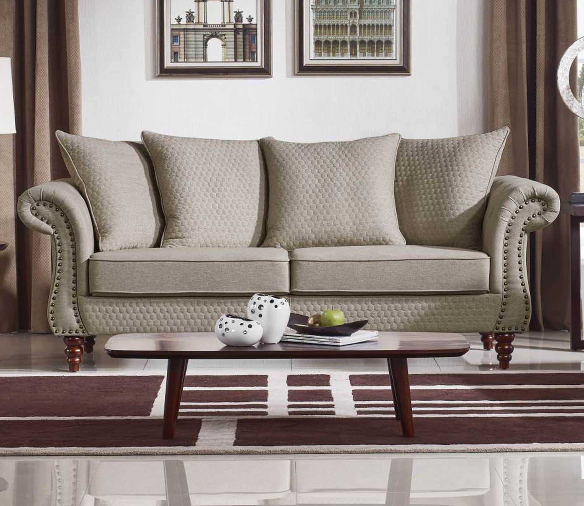 HD1769 -Tessa Sofa - Sand-K06.Fabric .Husky Designer Furniture