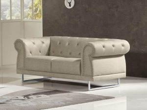 HD1809 - Mason LOVESEAT .Beige -G01- Leather .Husky Designer Furniture.1