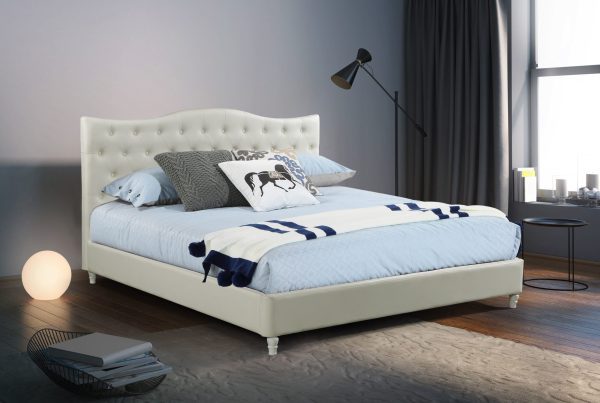 HB828-Lily Platform Bed - King - Husky-Furniture- White