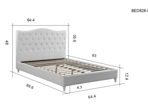 HB828-Lily - Queen Dimensions Platform Bed - Husky-Furniture- White