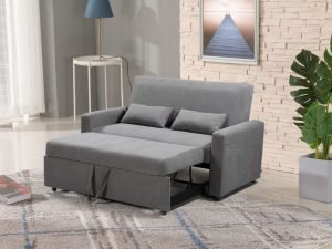 HS1009- Charcoal - Husky Furniture Transformer - convertible Sofa Bed - Loveseat