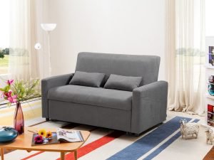 HS1009- Charcoal - Husky Furniture Transformer - convertible Sofa Bed - Loveseat