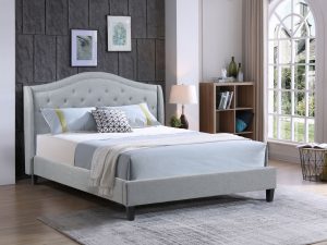 Double-Twilight Bed-013-Husky Furniture -Double Platform bed -Grey