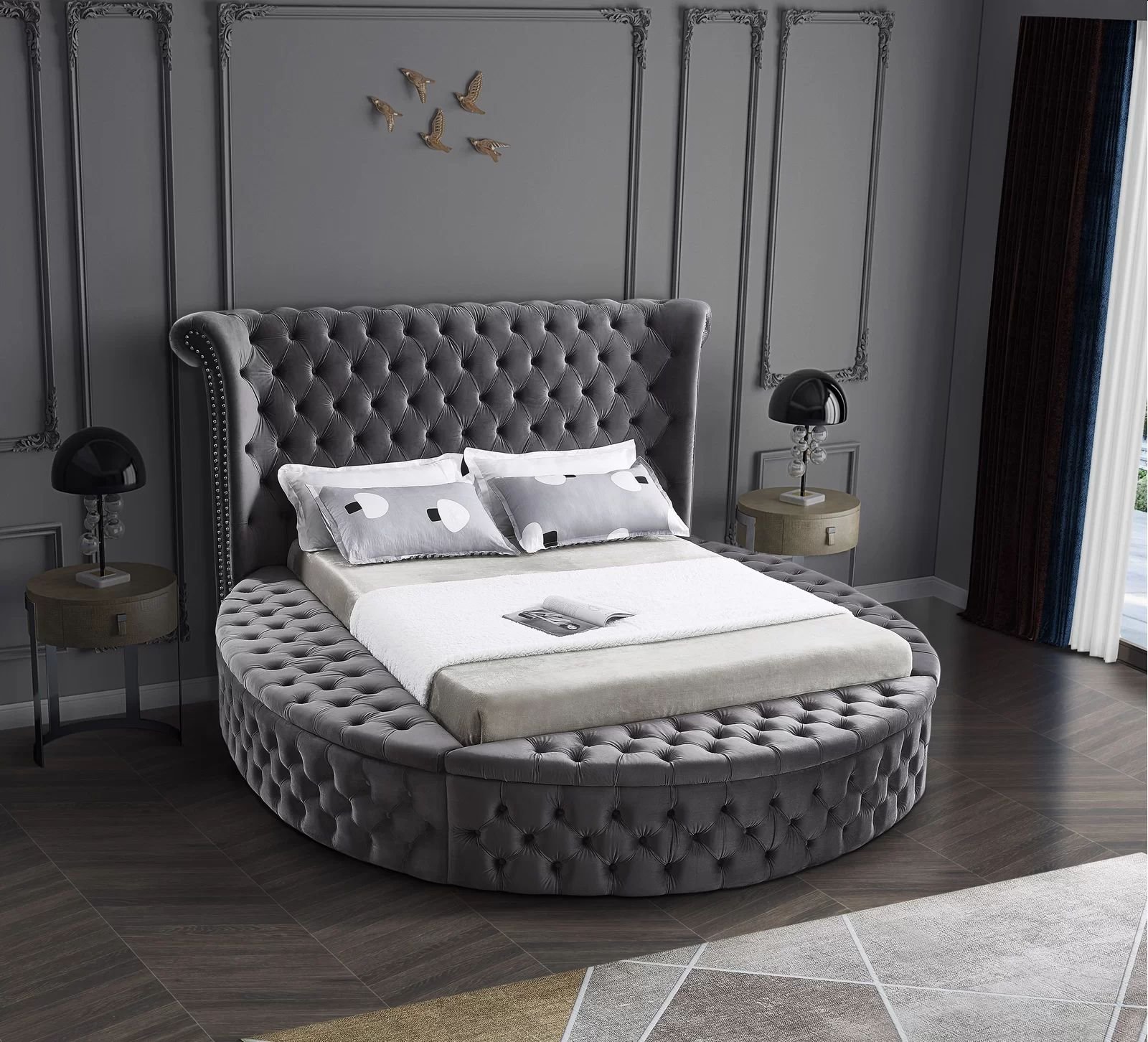 Alora Platform Bed Grey Queen King HuskyFurniture.com